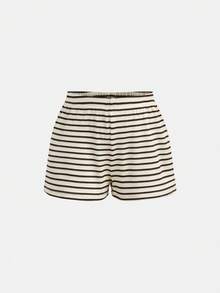 Travachic KIDS Bộ đồ thể thao cho bé gái tuổi teen Travachic: Áo hai dây dệt kim kẻ sọc và quần short cạp chun. - màu nâu - Xem 8