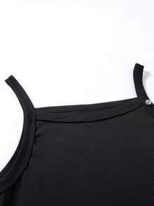 Manfinity Roughcore Débardeur décontracté unicolore pour homme, polyvalent pour l'été - Noir - Voir 5
