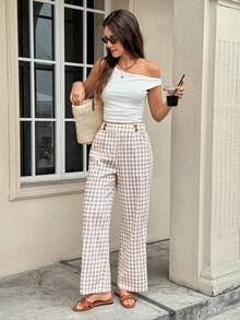 Serisse Quần ống đứng thanh lịch dành cho nữ, có khóa cài đôi, phù hợp cho việc đi làm. - Nhiều màu - Xem 4