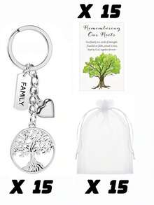 1 Piece Family Love Life Tree Alloy Keychain Pendant, Thanksgiving Party Favor Gift Set, Ideal For All Holiday Presents - multicolor - View 7