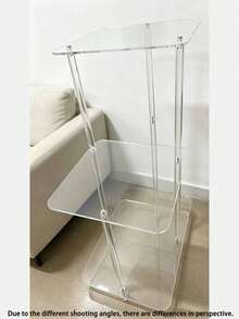 3-Tier Transparent Acrylic Round Side Table, Modern Layered Nightstand Or Plant Stand, Suitable For Living Room, Bedroom Or Entryway - Transparent - View 15