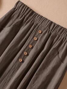 Rusticease Casual Retro Coffee 's Skirt, Autumn Brunch Spring/Summer - Brown - View 5