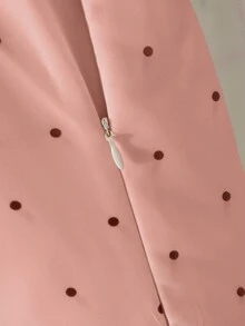 SHEIN Teenager Mädchen Rosa Chiffon elegantes Kleid, Frühling/Sommer Chiffon bedrucktes Polka Dot Kleid mit Rüschensaum, leichtes weiches Material, geeignet für Urlaub, Hochzeitssaison, verschiedene Ballveranstaltungen, formelle Anlässe - Pink - Übersicht 7