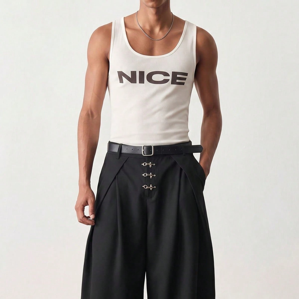 Camiseta de tirantes casual con estampado de letras para hombres, versátil para uso diario y entrenamiento