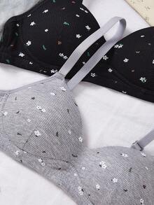 Áo ngực không dây hoa văn Jacquard ngọt ngào, vải mỏng, dành cho nữ sinh tuổi teen - Nhiều màu - Xem 3