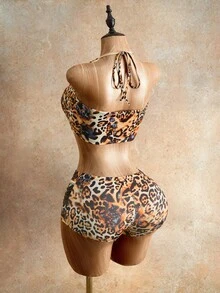 Mistrie Bộ áo liền quần nữ họa tiết da báo, dây mảnh, khoét eo - Nhiều màu - Xem 2