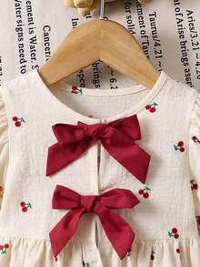 Emery Rose Kids Emery Rose Kids Bộ đồ 2 món cho bé gái: áo tay cánh hoa kẻ caro dệt kim và quần dài rộng. - Màu be - Xem 7