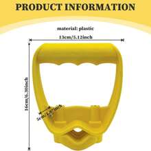 1 pieza Accesorio de mango ergonómico para pala y rastrillo que ahorra la espalda, agarre de reemplazo que ahorra trabajo, empuñadura cómoda en forma de D para herramientas de jardinería, color amarillo - Por defecto - Ver 3
