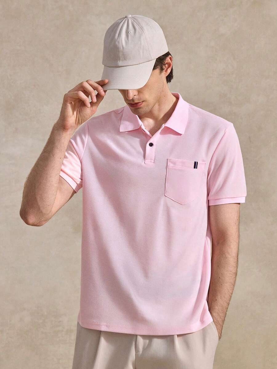 Courvante 男士短袖 Polo 衫,適合您的網球與高爾夫球男友 - 粉色 - 查看 1