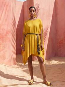 Zivah 2026 New Casual Sexy Linen Bohemian Beach Golf Resort Elegant Short Dress, Sleeveless Patchwork Knit Pastal Vacation Feel Summer - Yellow - View 9