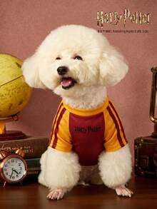 HARRY POTTER X PETSIN 1件可愛小魔法龍 07號字母印花黃色與酒紅色寵物T恤，柔軟透氣且防掉毛，適合室內遊戲或戶外探險日 - 彩色 - 查看 4