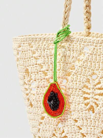 SHECARRY 1 Stylish Faux  Crab Beaded Bag Accessory Buckle, Suitable For Decorative Handbags, Messenger Bags, Backpacks, Etc