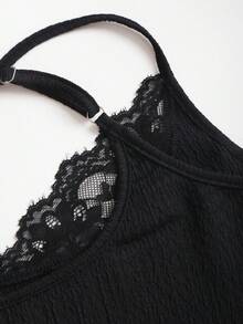 Sweetra Summer Fashionable Sexy Elegant Lace Jumpsuit Versatile For Commuting Party Night And Outdoor Wear Black - Black - View 5