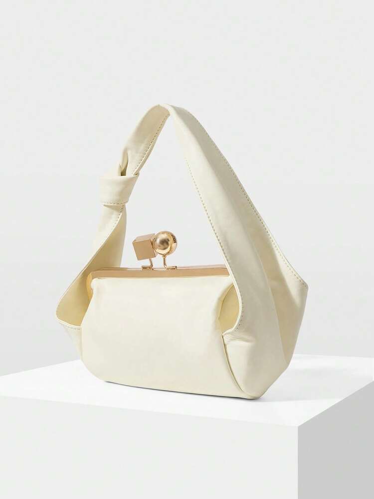 WOMEN'S KNOT STRAP KISS LOCK HANDBAG