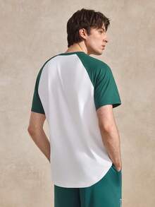 Courvante Men Colorblock Raglan Sleeve Tee For Your Tennis Boyfriend - White - View 3