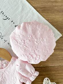 SHEIN Bộ đồ mùa hè dễ thương cho bé gái, gồm váy và mũ beret kẻ caro in hoa cúc màu xanh dương, kiểu dáng thời trang, phù hợp cho bé mặc đi chơi hàng ngày. - Hồng - Xem 6