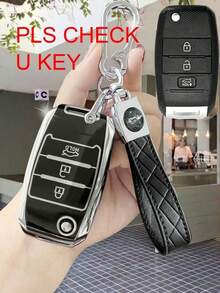 Funda para llavero con decoración del logo del coche, adecuada para Kia K3, K5, K2, KX3, K4, KX5, Carnival, Sorento, Carens Accesorios de carcasa de llave - A - Ver 12