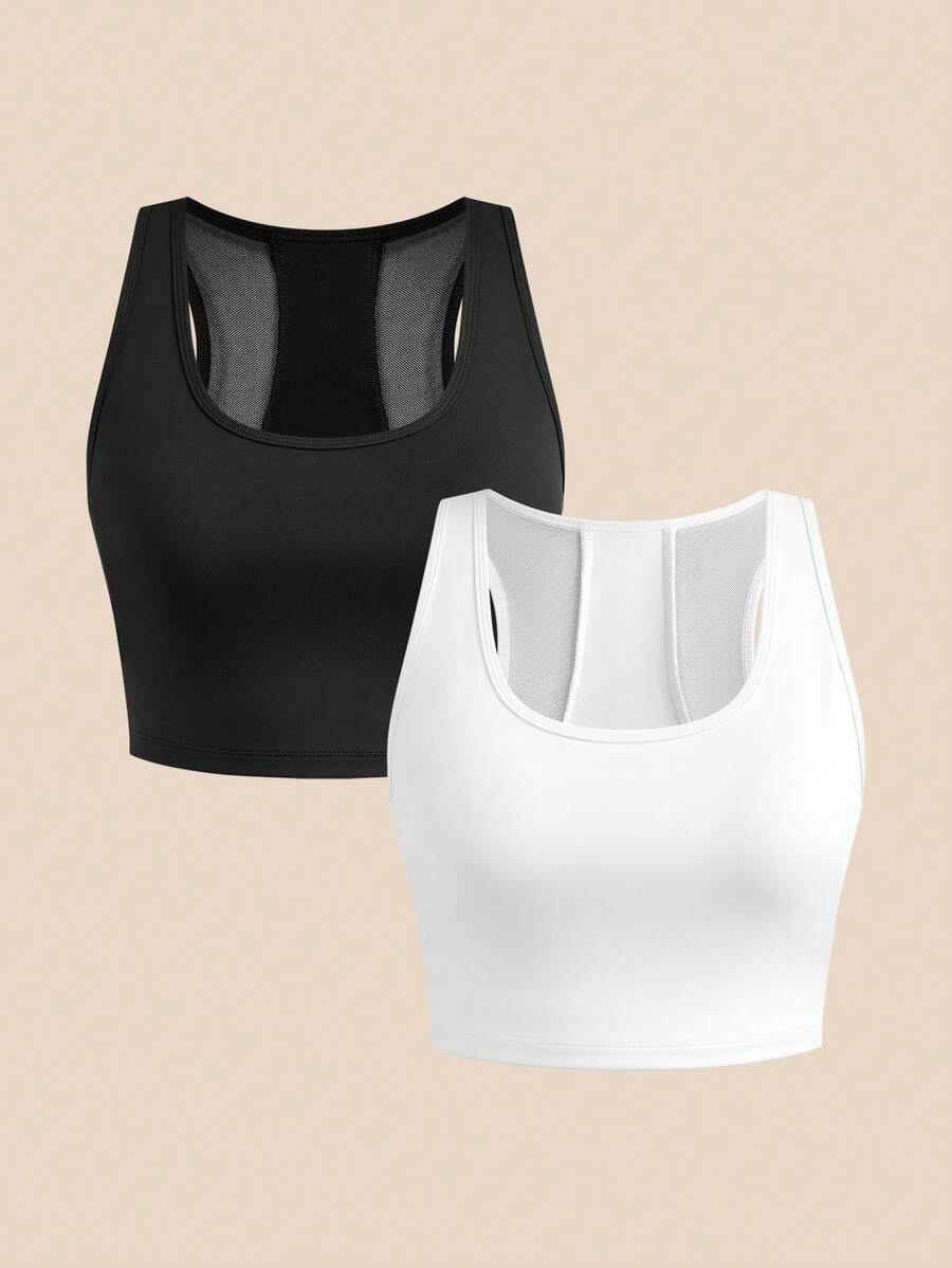 Cheerettes 2 Áo ngực thể thao nữ - Đen và trắng - Xem 1
