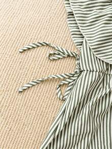 GlowEve CURVE Plus Size Women Romantic Striped Ruffle Hem Blouse, Suitable For Dates, Commuting, Everyday Wear, Spring/Summer - Multicolor - View 3