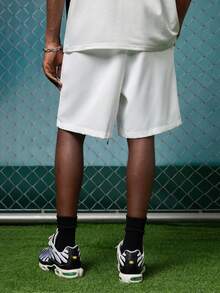 EVRINFINITE Herren Relaxed Weiße Shorts mit Kordelzug Taille und Seitentaschen für lässigen Sommer Streetwear Komfort - Weiss - Übersicht 2