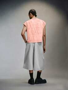 PAVTROS Men's Slogan Print Round Neck Sleeveless Tank Top, Holiday - Pink - View 3