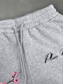 Manfinity EMRG Quần nỉ thể thao nam thường ngày in họa tiết, có dây rút - Xám - Xem 7