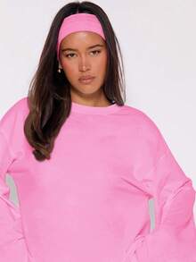 MUSERA Loose Long Sleeve Top Casual Capsule Wardrobe Everyday Oversized Tees Airport Winter Elegant Holiday Vacation Spring Summer - Pink - View 5