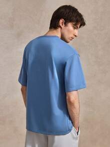 Courvante Men Slogan Graphic Drop Shoulder Tee For Your Tennis Boyfriend - Blue - View 3