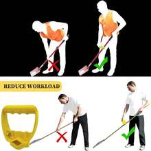 1 pieza Accesorio de mango ergonómico para pala y rastrillo que ahorra la espalda, agarre de reemplazo que ahorra trabajo, empuñadura cómoda en forma de D para herramientas de jardinería, color amarillo - Por defecto - Ver 8