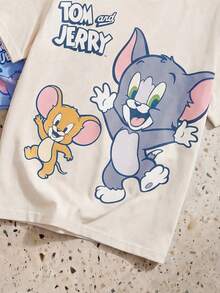 TOM & JERRY X SHEIN GraphicGems 2 buah Kaos Lengan Pendek Musim Panas untuk Bayi Laki-laki dengan Motif Kartun - MultiWarna - View 4