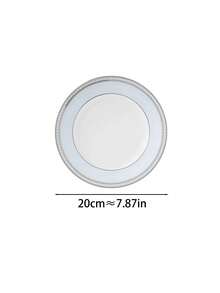 Haus Hana 1 Piece. Design-Oriented, Low-Profile Nordic Ins Style Ceramic Storage Plate For Jewelry, Rings, Earrings. Circular, Threaded Ceramic Tray. Tabletop Display Plate. Entryway Key Storage Plate. Aromatherapy Tray. Suitable For Living Rooms, Entryways, And Jewelry Storage. - White - View 11