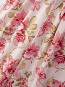 GlowEve CURVE Elegante Blumenmuster Kontrastfarben Hose in Große Größen, elastischer Bund, geeignet für tägliche Pendelstrecken, Ausflüge, Partys, Urlaub - Verschiedenfarbig - Übersicht 3