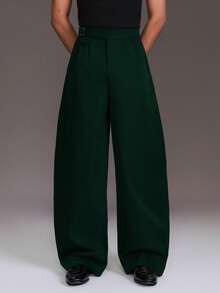 STYNVO Men's Fashionable Versatile Pocket Loose Casual Pants For Daily Wear - Dark Green - View 3