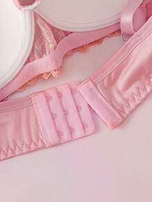 Elorette Sujetador inalámbrico con acolchado, encaje, parches y estampado floral, con alto soporte y elevación, tallas grandes - Rosa - Ver 10