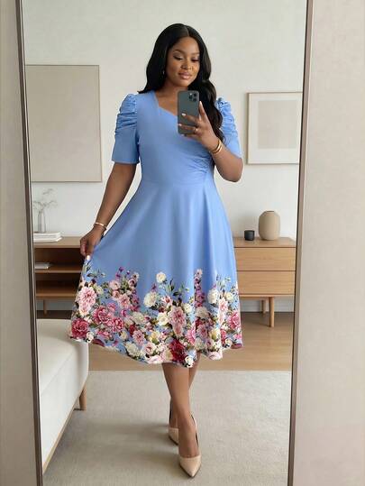 shein holiday dresses plus size Black and White SHEIN VCAY Women Fashionable Summer Holiday Style Plus –  Shopping Queen main image 0