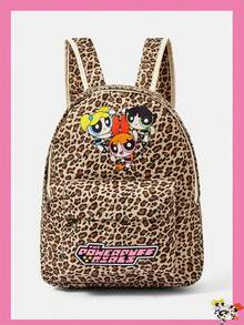 THE POWERPUFF GIRLS X SHEIN 一款豹纹印花时尚女童背包，用途广泛，容量大，超轻便，经久耐用，实用百搭，美观大方，风格时尚，简约休闲，亦可搭配其他单品，包括运动风、可爱风、卡通风等。这款背包便携透气，可折叠，防尘收纳，适合假日户外工作、办公送礼、通勤、旅行、度假等各种场合，是年轻女性和上班族的理想之选。 - 豹紋 - 查看 1