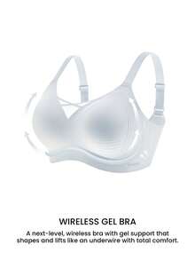 LUVLETTE Plus 無線無痕側撐休閒內衣 Bralette 不顯痕 透氣 T-shirt 運動輕盈黏貼基礎款 藍色 隱形 SizeFreedom 胸罩 - 中等水洗藍 - 查看 6