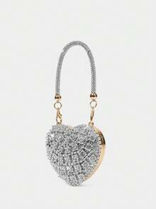 SHECARRY Women's Elegant Multifunctional Formal Party Clutch - Silver - View 3