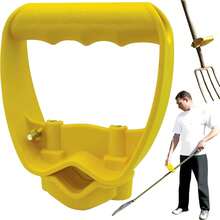 1 pieza Accesorio de mango ergonómico para pala y rastrillo que ahorra la espalda, agarre de reemplazo que ahorra trabajo, empuñadura cómoda en forma de D para herramientas de jardinería, color amarillo - Por defecto - Ver 10