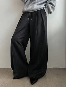 Dazy Star Striped & Floral Print Wide Leg Pants - Grey - View 9
