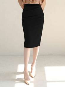 DAZY Women's High Waisted Bodycon Skirt,Pencil Skirt - Black - View 1