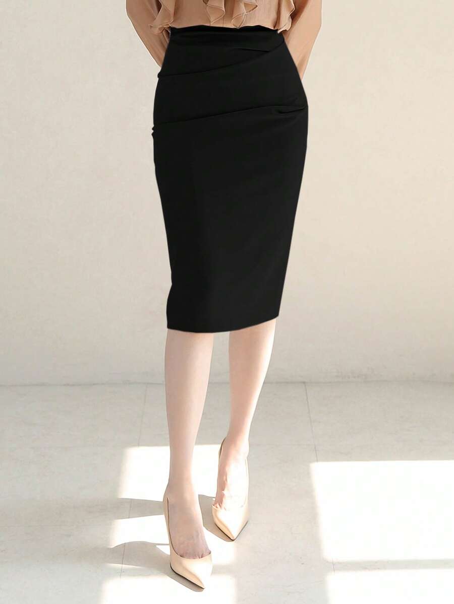 DAZY Women's High Waisted Bodycon Skirt,Pencil Skirt - Black - View 1