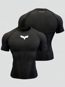 GymBeat Áo thun nam dáng ôm in hình đầu bò, thích hợp mặc hàng ngày và chơi thể thao. - màu đen - Xem 5