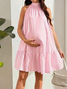 SHEIN Vestido de tirantes finos sin mangas a rayas - Rosa - Ver 1