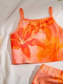 Emery Rose Kids Emery Rose Kids 女童幼童套裝，優雅可愛度假休閒風，獨特設計 - 橘色 - 查看 8