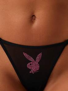 Missguided x Playboy 女士丁字裤 - 黑色 - 查看 4