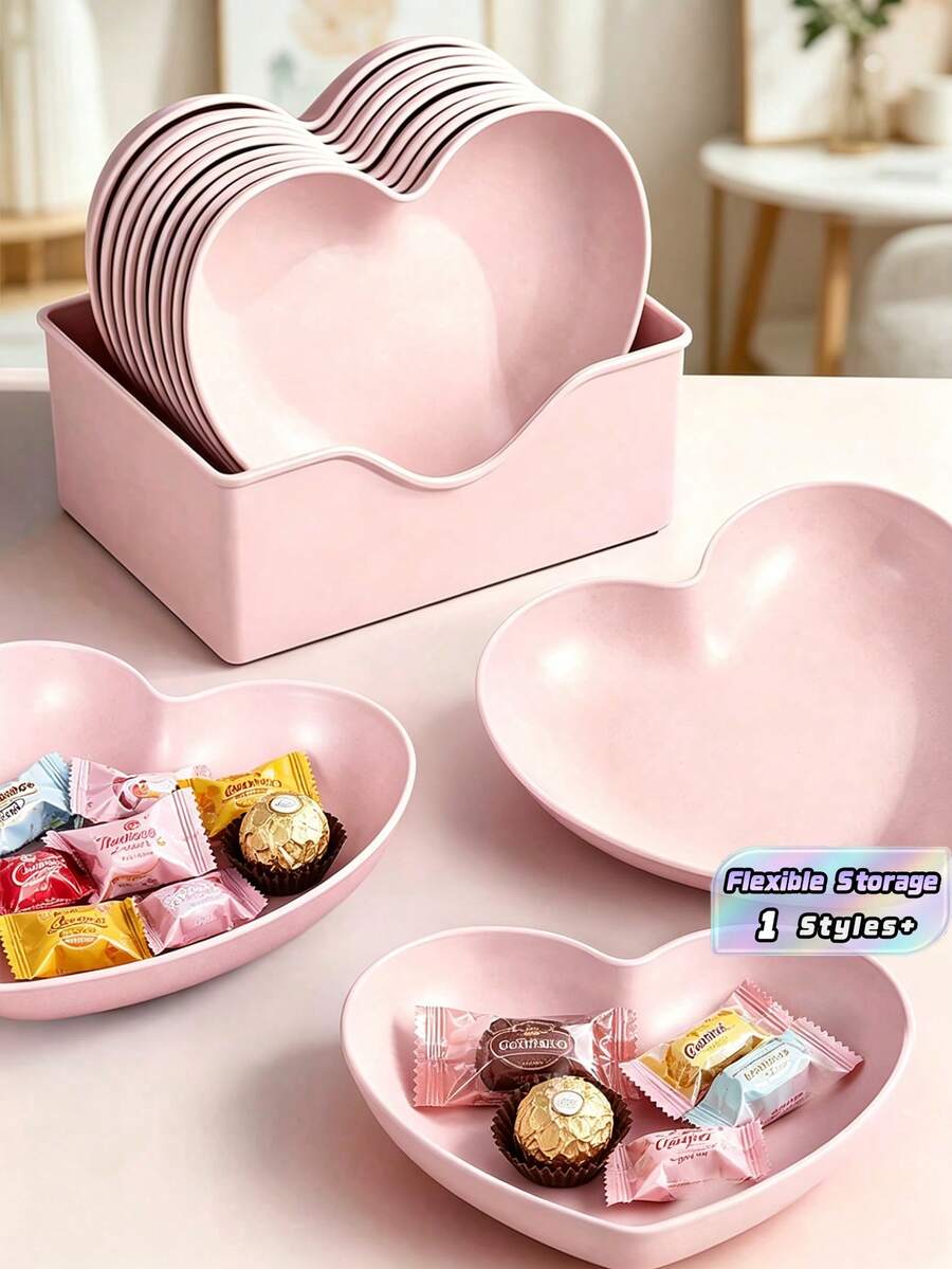 Khay hình trái tim đa năng (1/5/10 chiếc) - Hồng - Xem 1