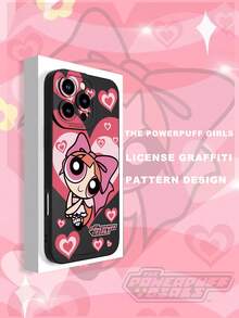 THE POWERPUFF GIRLS X SHEIN 1个官方授权飞天小女警花花粉色蝴蝶结爱心印花手机壳 | 天使之眼设计，防滑握感 | 超薄耐用经典混搭风格 | 兼容iPhone 17/17 Pro/17 Air/17 Pro Max、16/16 Plus/16 Pro/16 Pro Max、15-11/X/XS Max和Galaxy S25/S25 ULTRA/S24-S22系列。 - 黑色 - 查看 1