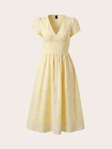Women Midi Dresses - 鵝黃 - 查看 6