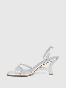 CUCCOO SZL Giày sandal thời trang nữ, giày đế xuồng dự tiệc, giày đi nghỉ hè, thanh lịch và đa năng, phù hợp cho công sở và thường ngày, giày thời trang mùa xuân, giày cho kỳ nghỉ xuân, giày lễ Phục sinh, giày Giáng sinh. - Bạc - Xem 4